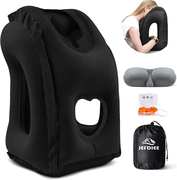 JefDiee Inflatable Travel Pillow