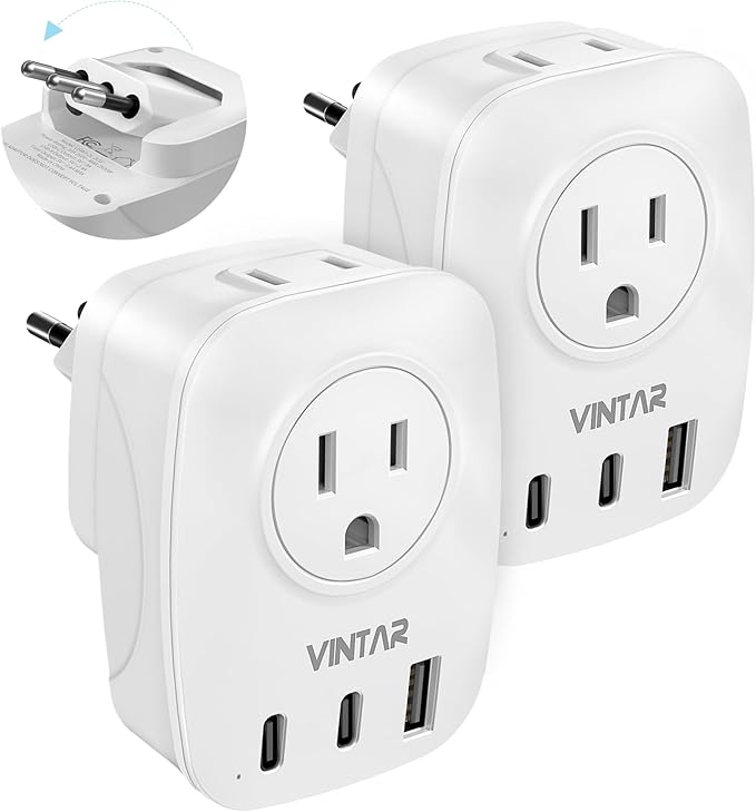 VINTAR Italy Travel Plug Adapter